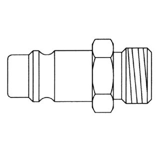 Stecknippel NW 7,2 mm, Außendurchmesser 12 mm