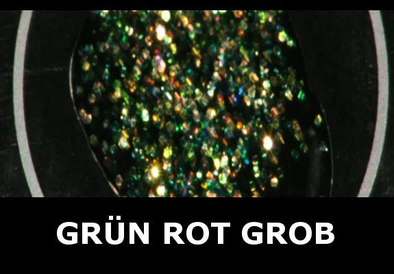 Transparent-Glimmer, Grün / Rot - grob 100 g