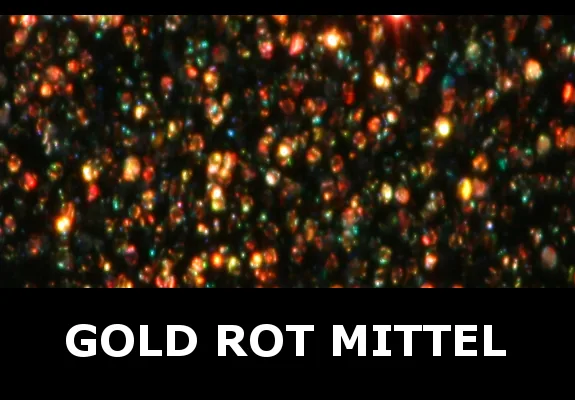 Transparent glitter, Gold / red - medium 100 g