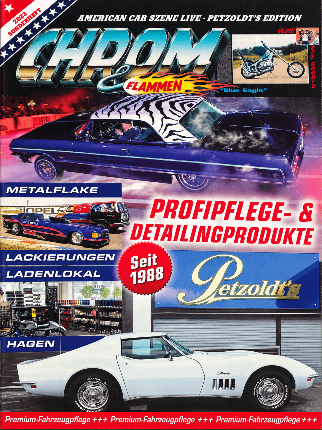 CHROM & FLAMMEN cover, 2023 special issue, Petzoldt’s Edition