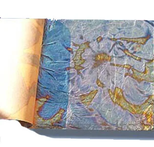 Blattgold (unecht) blau geflammt